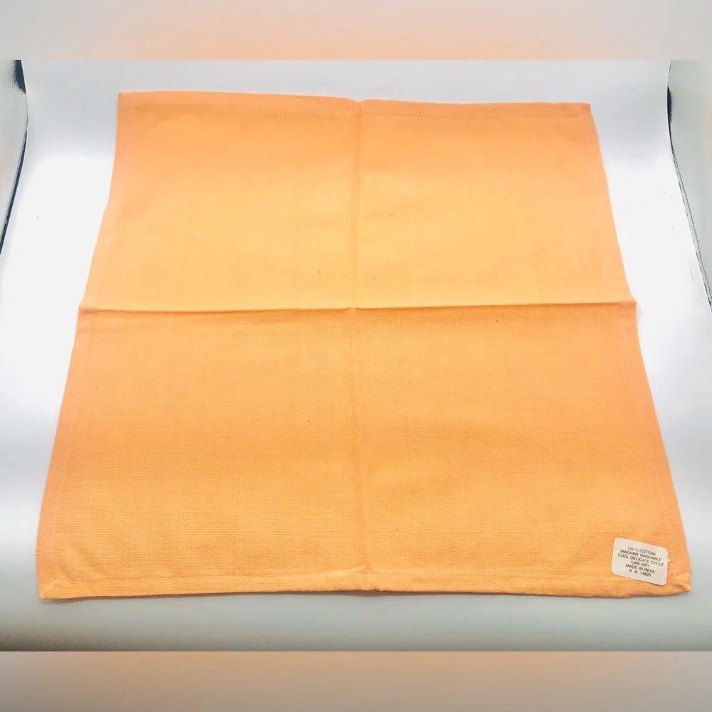 5 Orange Salmon 100% Cotton Cloth Dinner Napkins 17x17 Solid Woven Table Linens